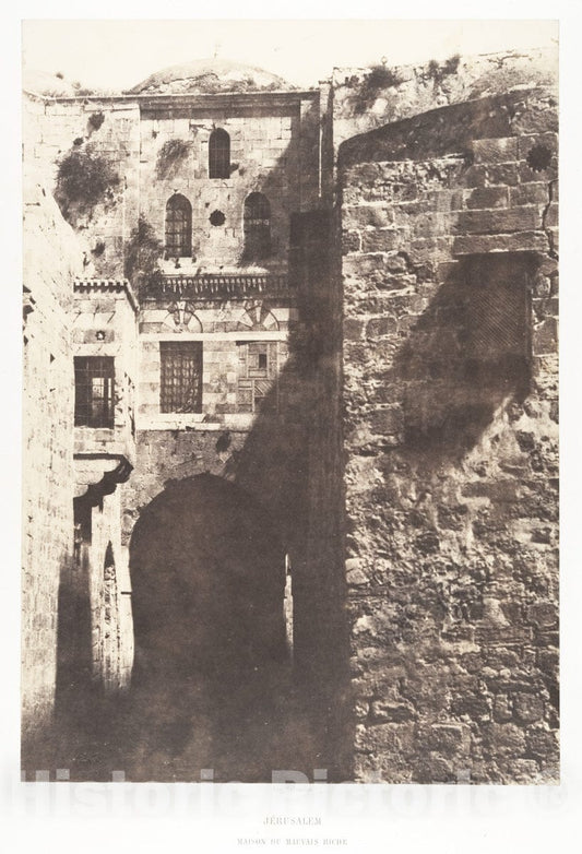 Photo Print : Auguste Salzmann - Jérusalem, Maison du mauvais Riche : Vintage Wall Art