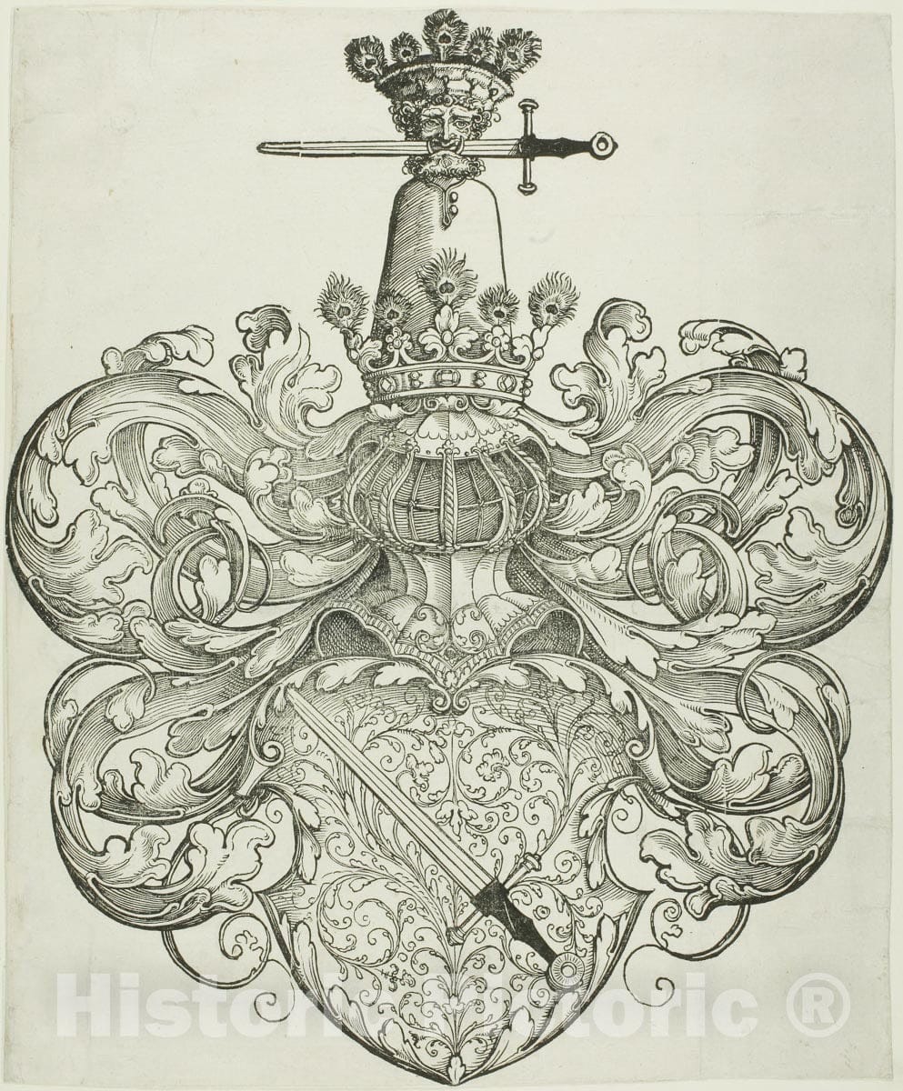 Art Print : The Arms of the Family Kress von Kressenstein, Nuremberg School, c.1565, Vintage Wall Decor :