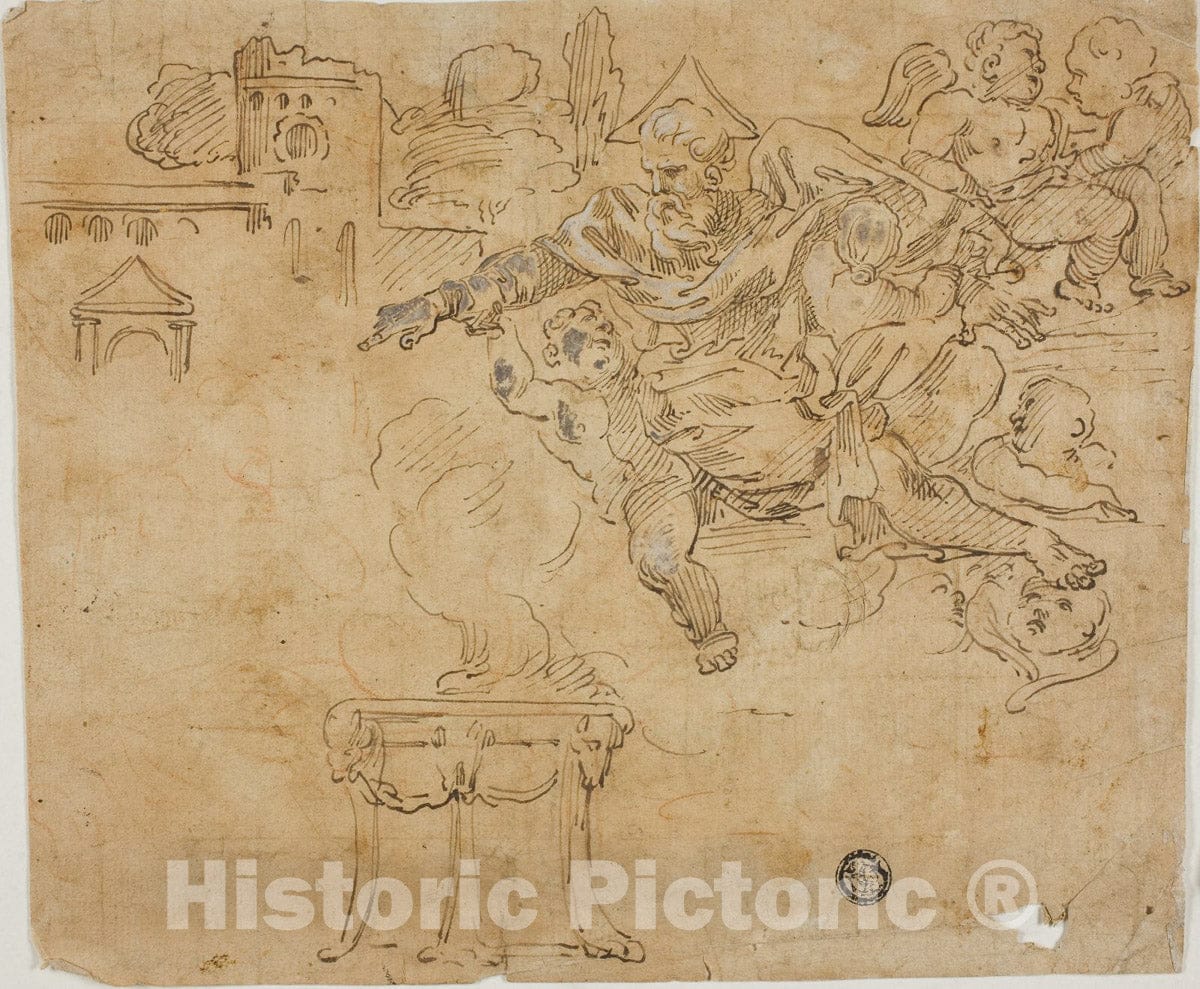 Art Print : God the Father, FranÃ§ois Boitard, c.1678, Vintage Wall Decor :