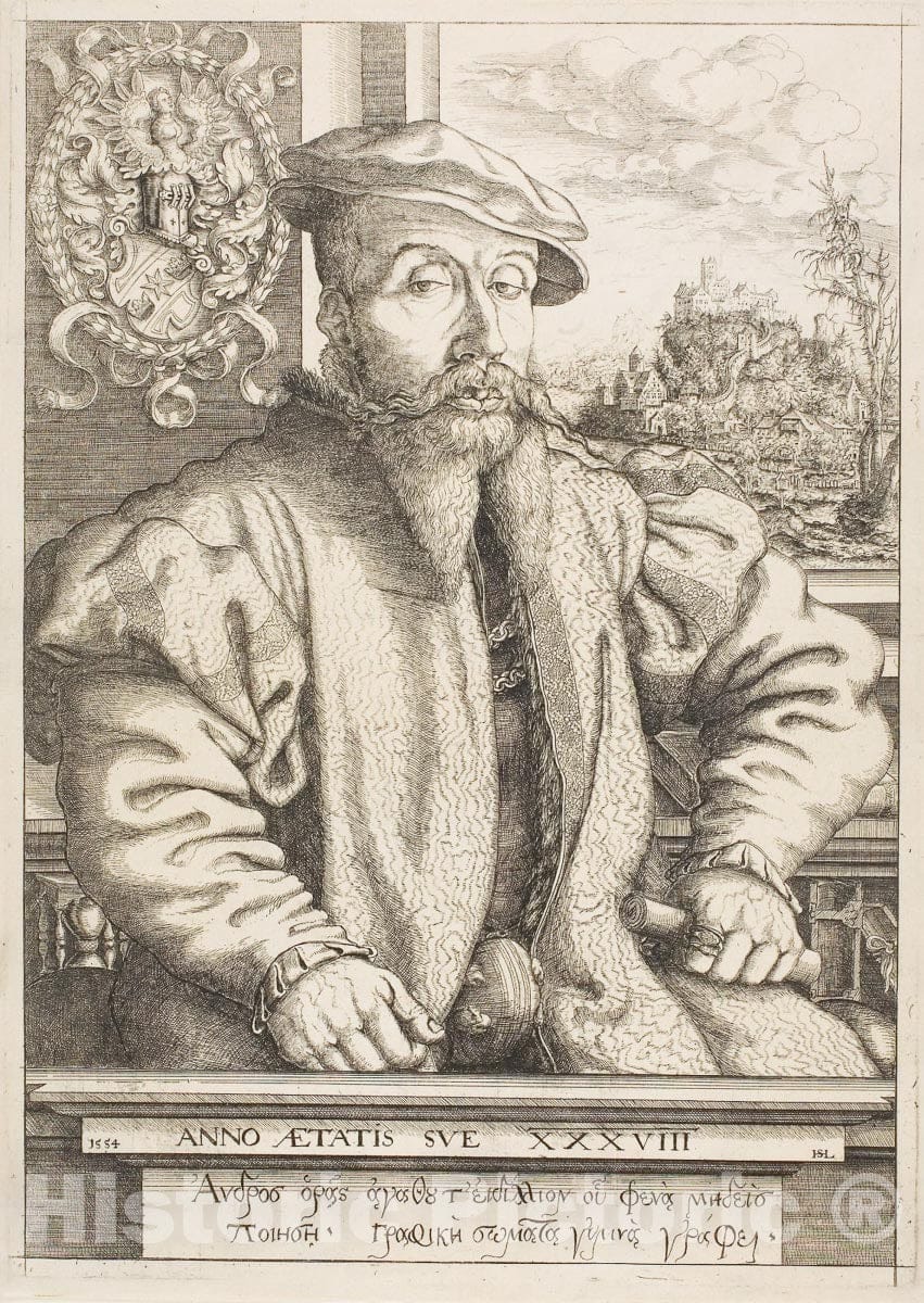 Art Print : Dr. Roggenbach of Bamberg, Hanns Lautensack, 1554, Vintage Wall Decor :