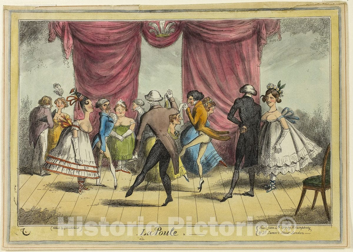 Art Print : La Poule, George Cruikshank, 1817, Vintage Wall Decor :