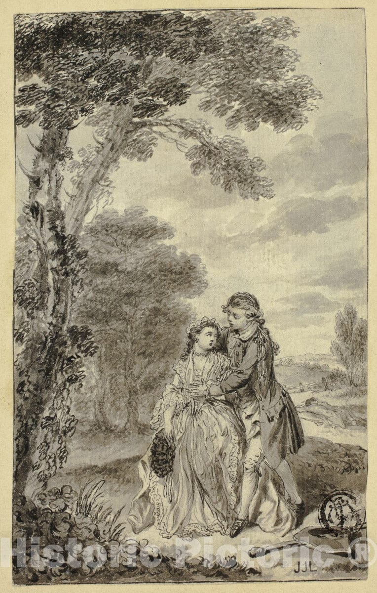 Art Print : Illustration to Roderick Random, by Tobias Smollett, Francis Hayman, c 1755, Vintage Wall Decor :