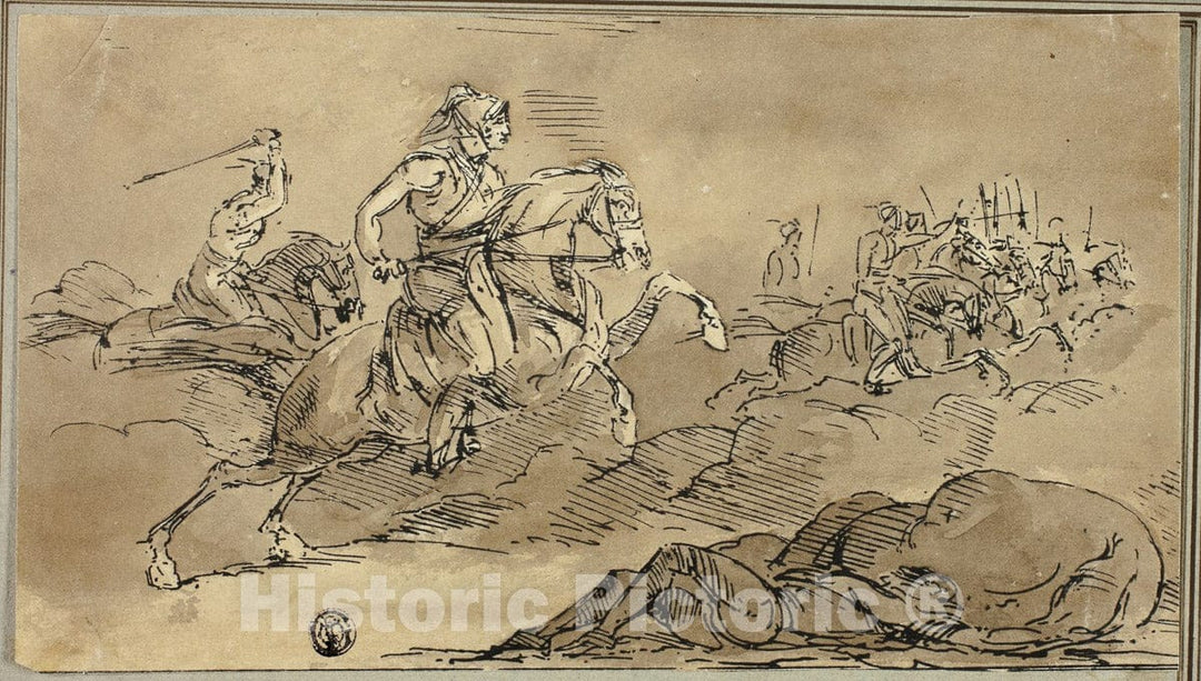 Art Print : Cavalry Going Into Battle, James Stuart, 1813, Vintage Wall Decor :