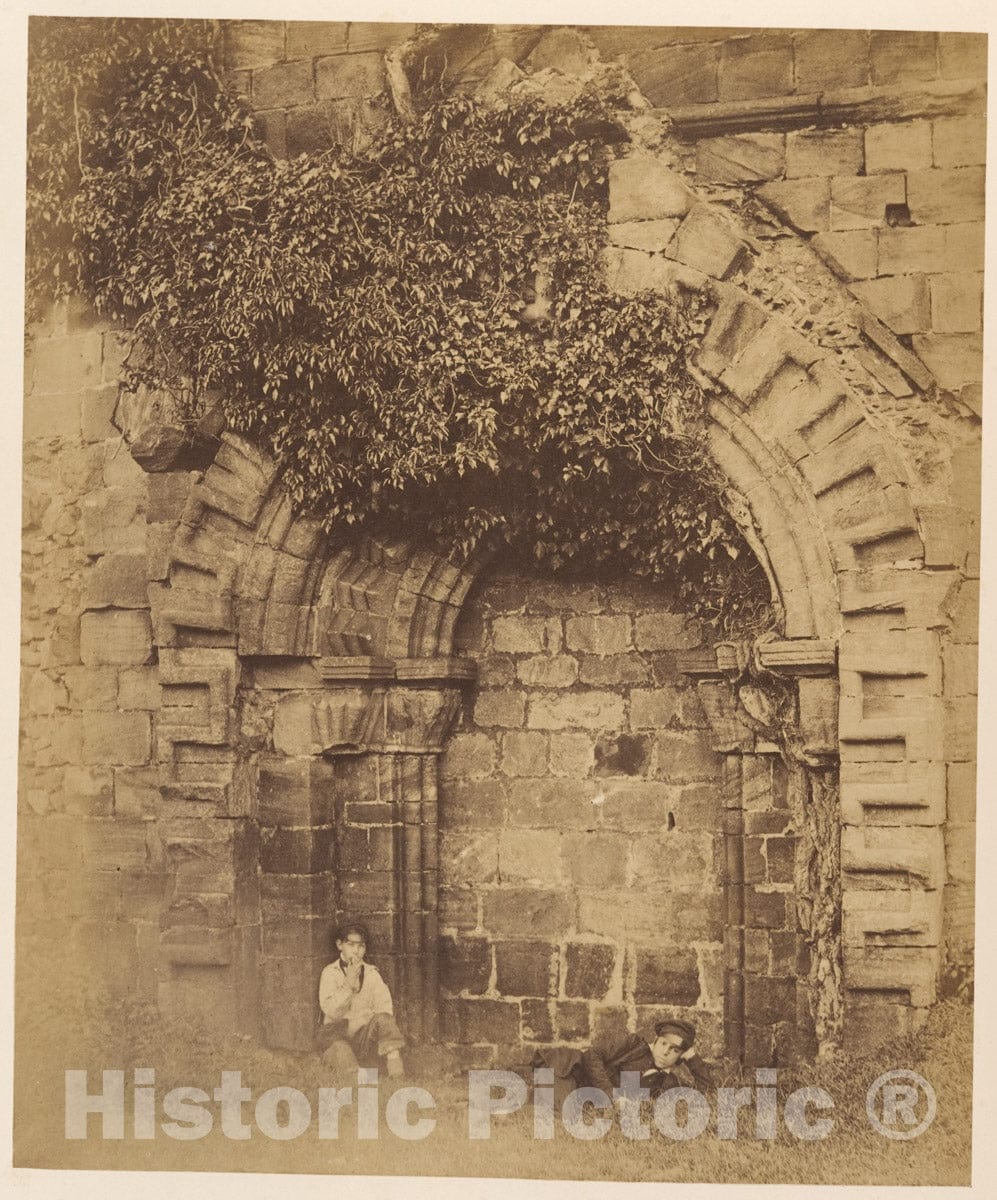 Photo Print : Joseph Cundall - Kirkstall Abbey. Doorway on The North Side : Vintage Wall Art