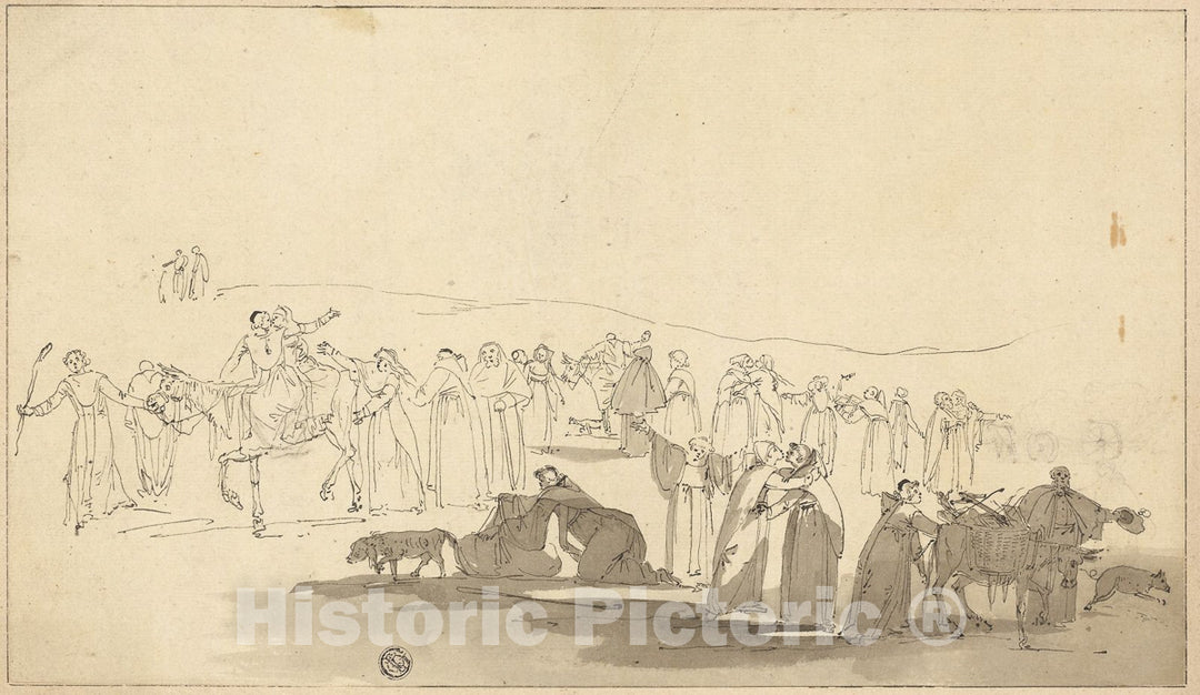 Art Print : Canterbury Pilgrims, Thomas Stothard, c.1805, Vintage Wall Decor :