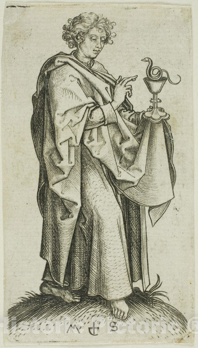 Art Print : St. John, from Apostles, Martin Schongauer, c.1471, Vintage Wall Decor :