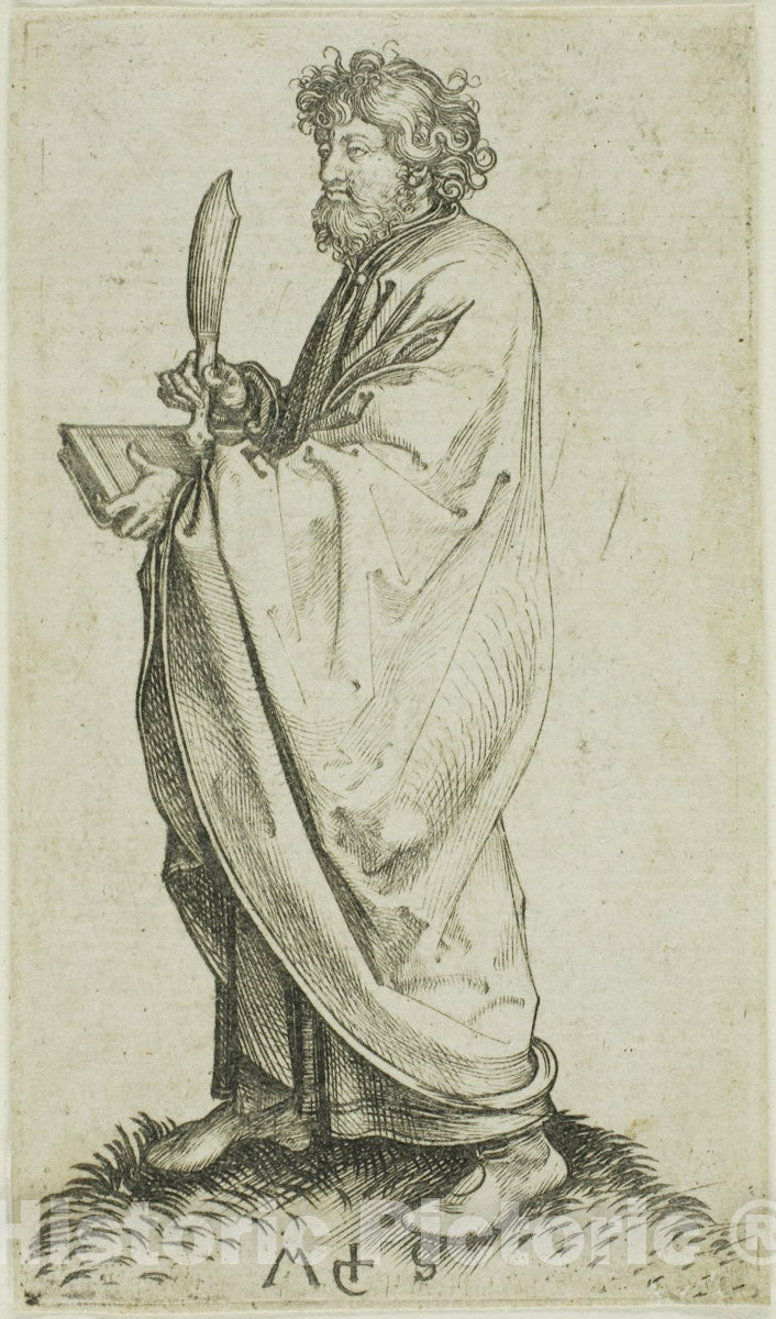 Art Print : St. Bartholomew, from Apostles, Martin Schongauer, c.1471, Vintage Wall Decor :
