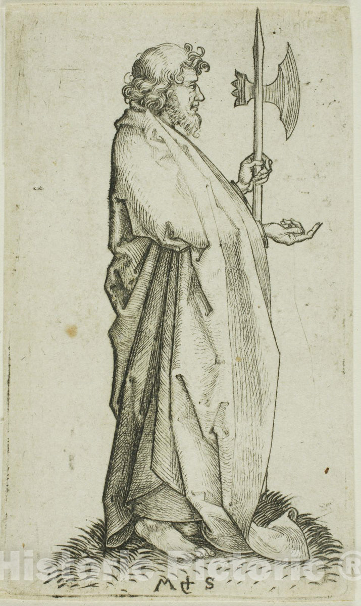 Art Print : St. Matthias, from Apostles, Martin Schongauer, c.1471, Vintage Wall Decor :