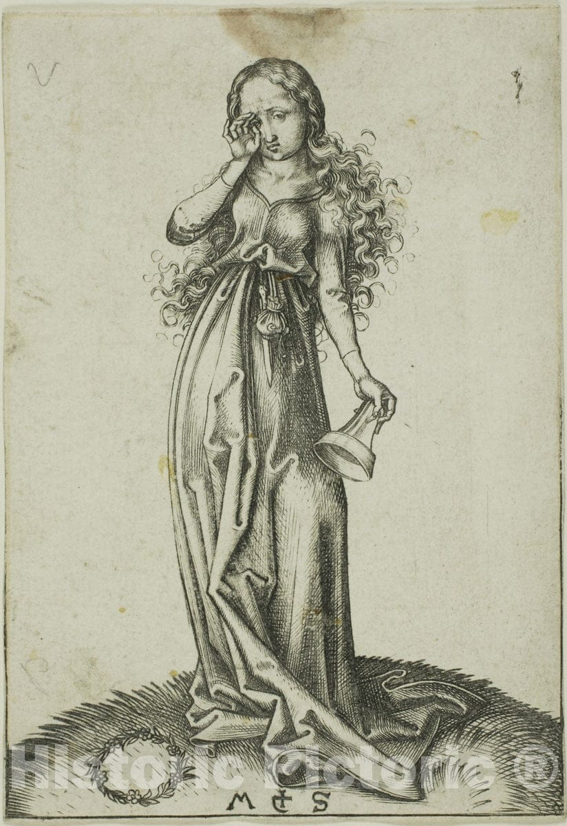 Art Print : The Third Foolish Virgin, Martin Schongauer, c.1471, Vintage Wall Decor :