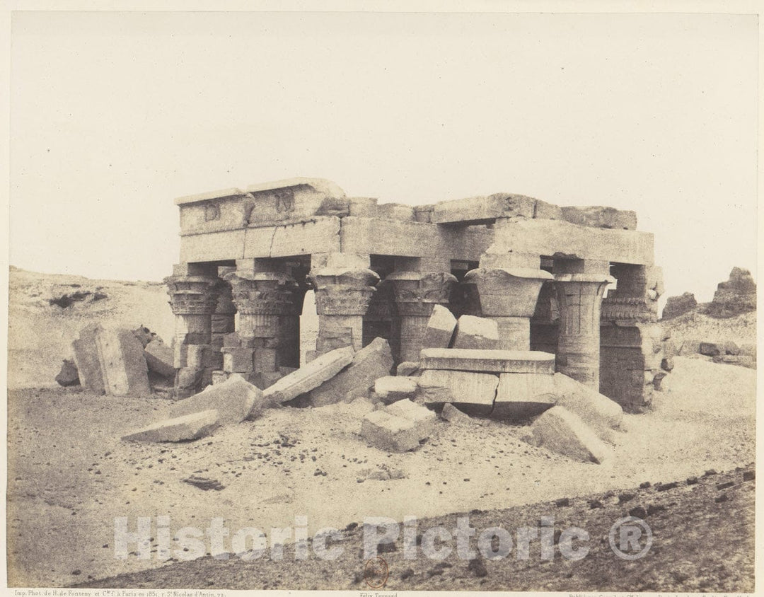 Photo Print : Félix Teynard - Kôm-Ombou (Ombos), Vue Générale des Ruines : Vintage Wall Art