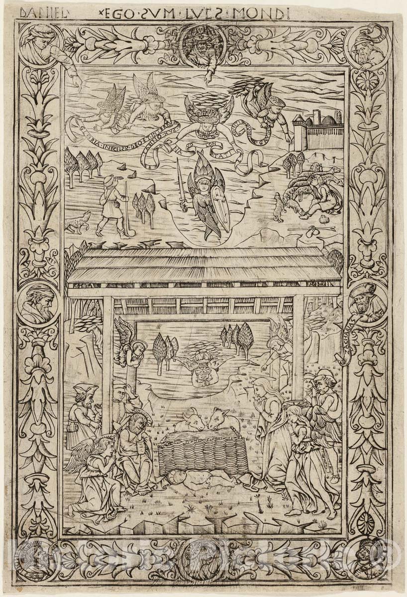 Art Print : The Nativity, Unknown artist, c.1465, Vintage Wall Decor :