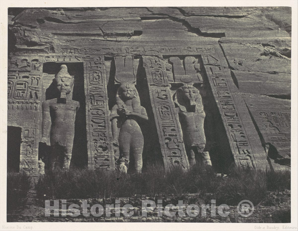 Photo Print : Maxime Du Camp - Nubie. Ibsamboul. Partie septentrionale du Spéos d'Hathor : Vintage Wall Art