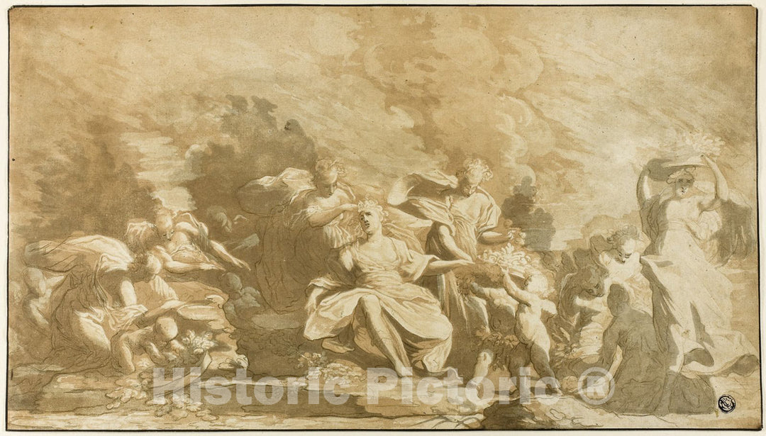 Art Print : The Kingdom of Flora, Johann Gottlieb Prestel, c.1784, Vintage Wall Decor :