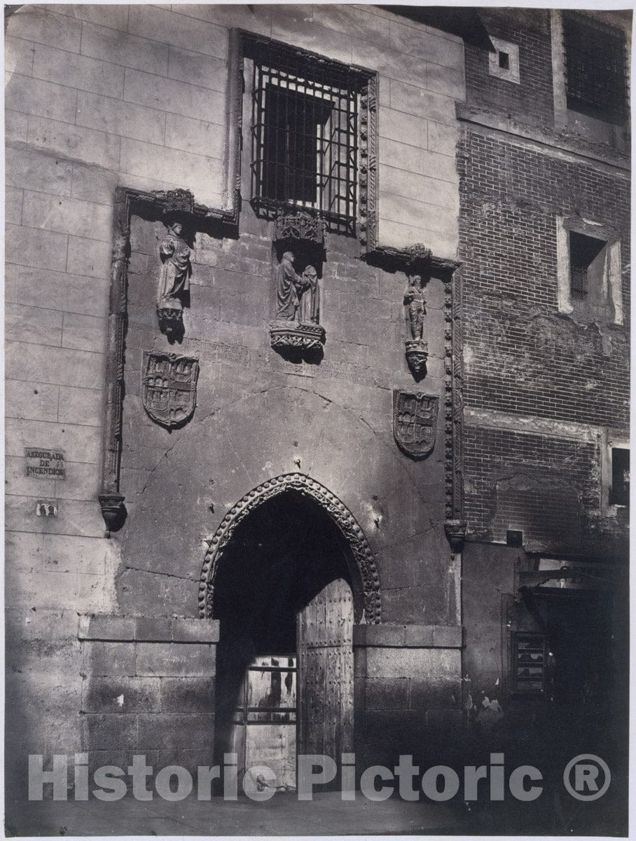 Photo Print : Charles Clifford - Madrid. Facade of The Hospital of La Latina : Vintage Wall Art