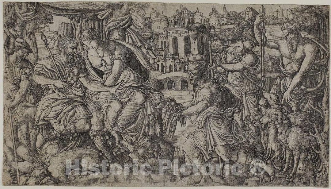 Art Print : A King Receiving a Present, Jean Duvet, c.1538, Vintage Wall Decor :