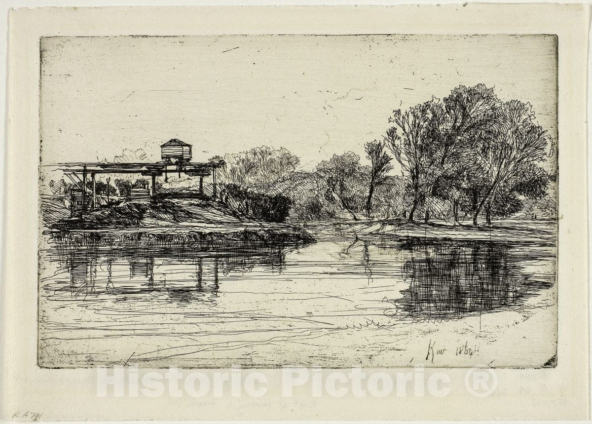 Art Print : Railway Encroachment, Francis Seymour Haden, c 1864, Vintage Wall Decor :