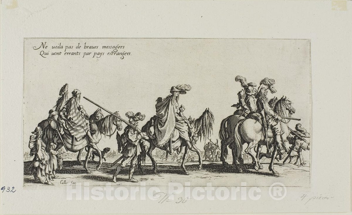 Art Print : The Bohemians Marching, from The Bohemians, Jacques Callot, 1621, Vintage Wall Decor :