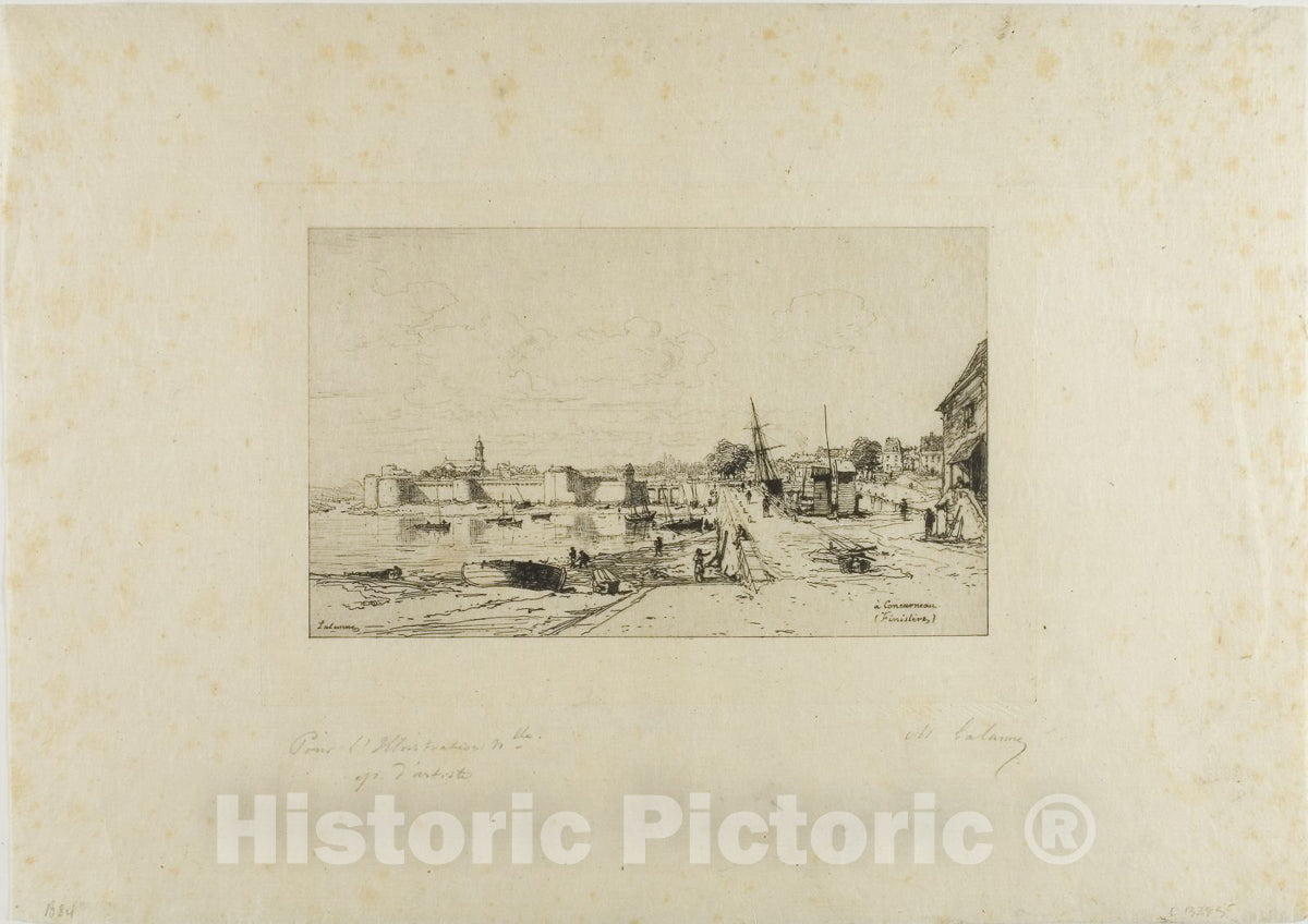 Art Print : At Concarneau, FinistÃ¨re, Maxime Lalanne, 1874, Vintage Wall Decor :