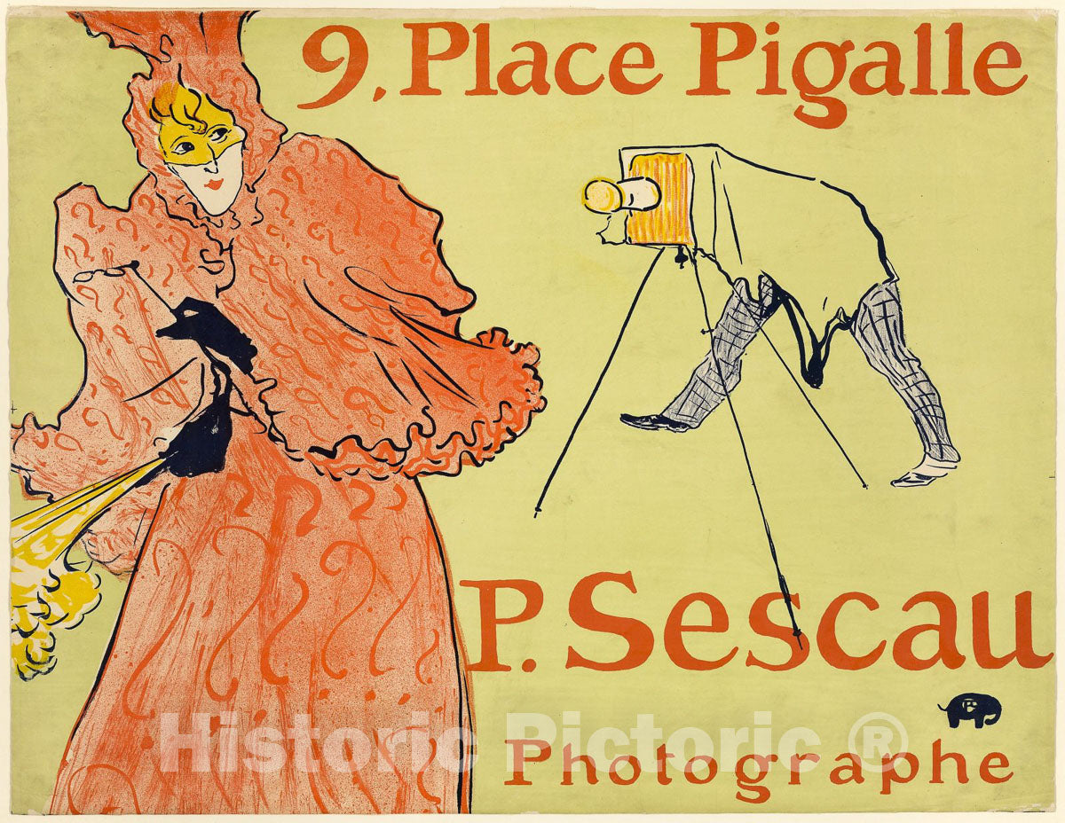 Art Print : The Photographer Sescau, Henri de Toulouse-Lautrec, c 1896, Vintage Wall Decor :