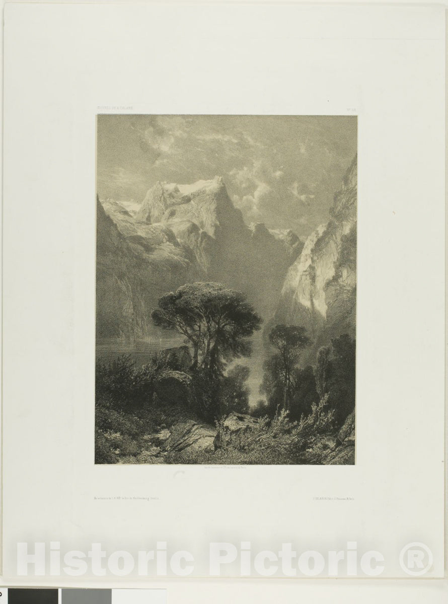 Art Print : Brunnen, Alexandre Calame, c 1852, Vintage Wall Decor :
