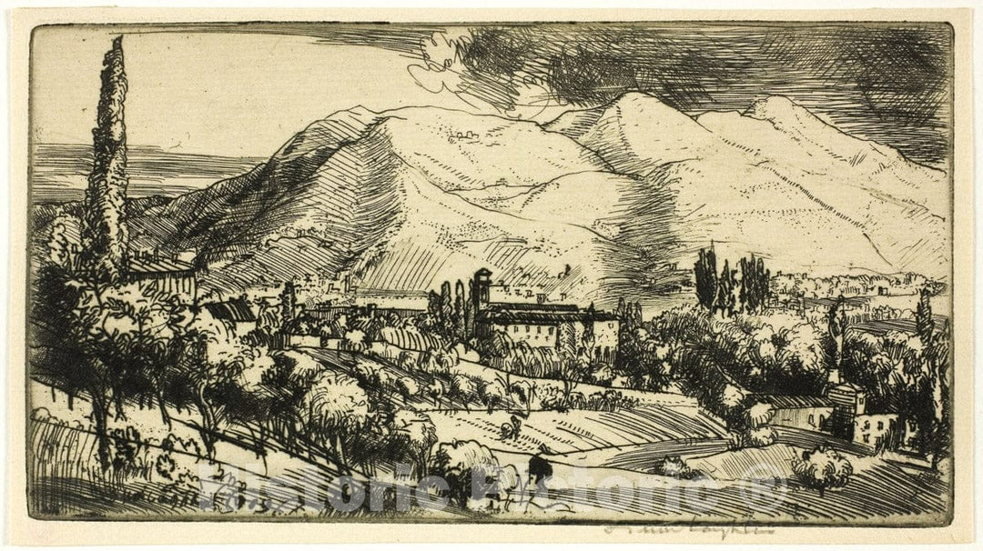Art Print : In the Tuscan Hills, Donald Shaw MacLaughlan, 1909, Vintage Wall Decor :
