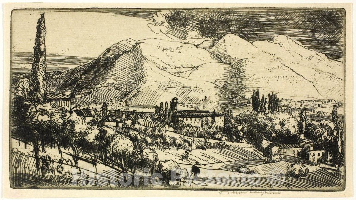 Art Print : In the Tuscan Hills, Donald Shaw MacLaughlan, 1909, Vintage Wall Decor :