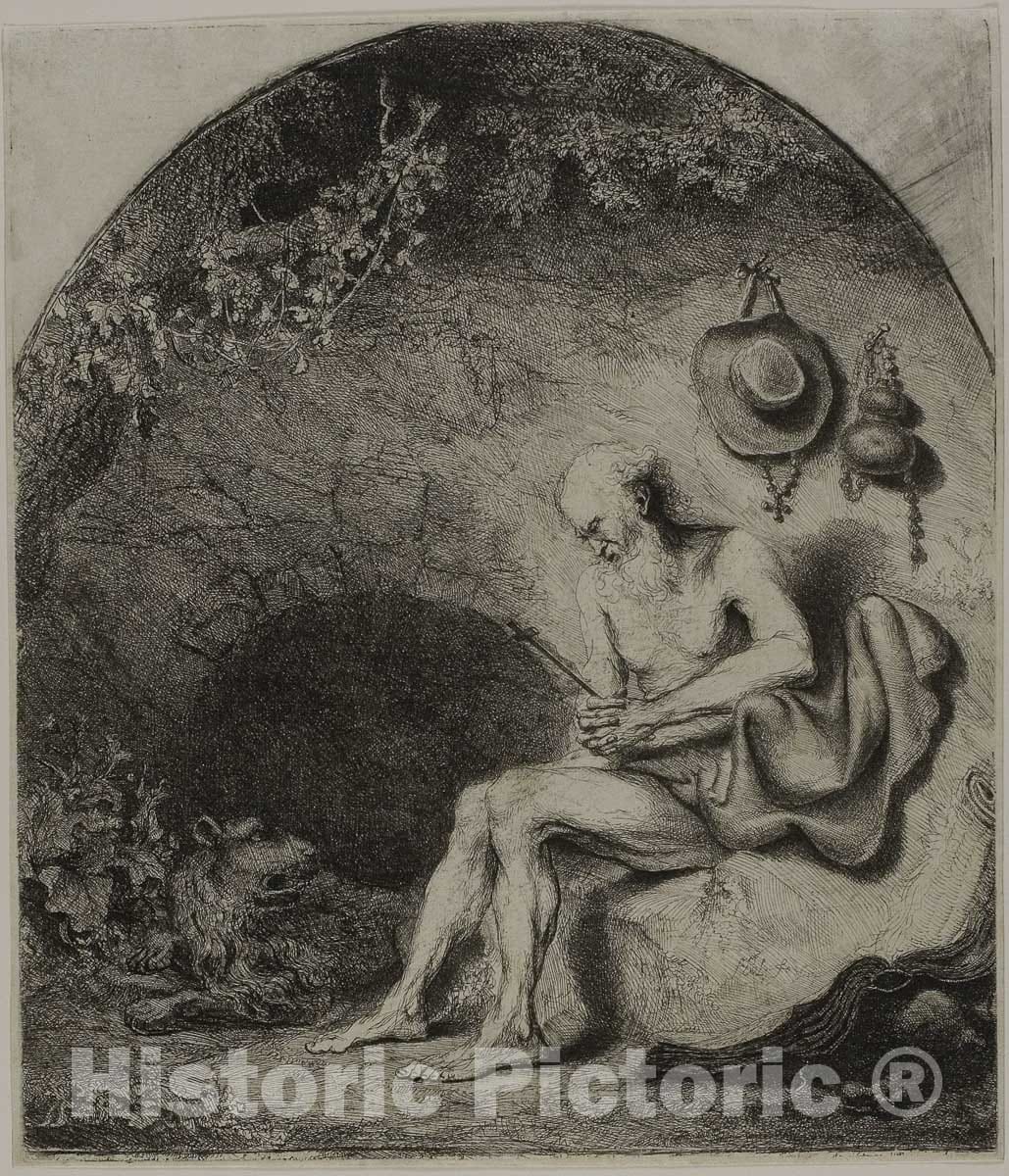 Art Print : Saint Jerome in Penitence, Ferdinand Bol, 1644, Vintage Wall Decor :