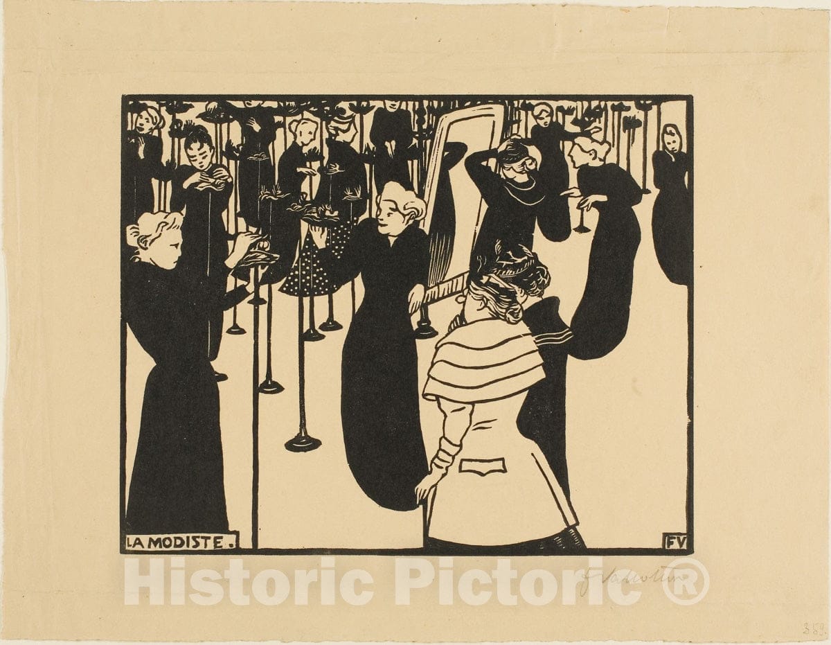 Art Print : The Milliner, Felix Edouard Vallotton, c 1894, Vintage Wall Decor :