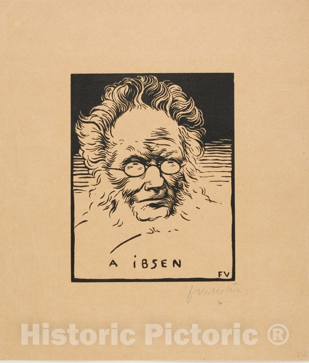 Art Print : To Ibsen, Felix Edouard Vallotton, c 1894, Vintage Wall Decor :