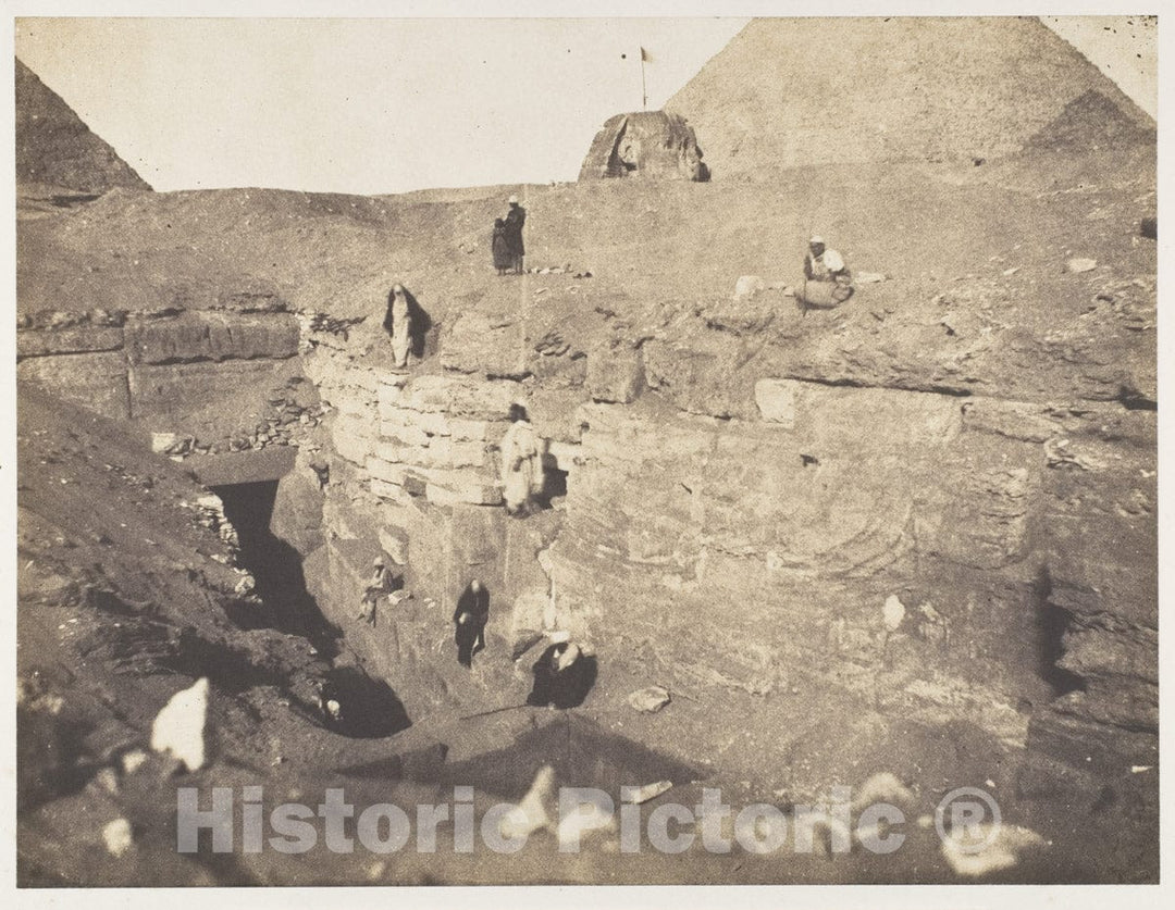 Photo Print : John Beasley Greene - Excavations Near The Sphinx : Vintage Wall Art