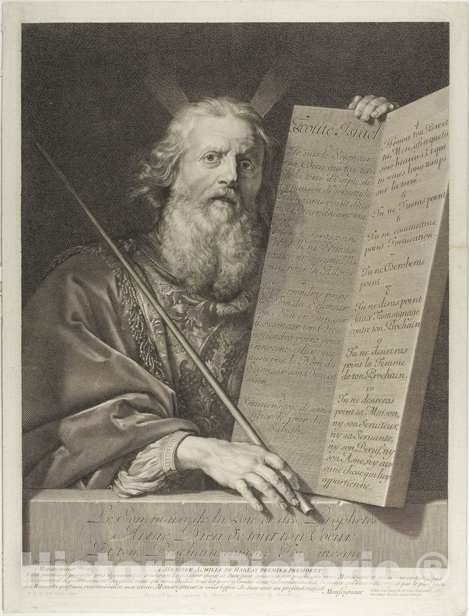 Art Print : MoÃ¯se, Gerard Edelinck , 1699, Vintage Wall Decor :