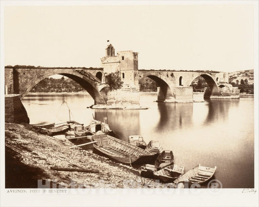 Photo Print : Édouard Baldus - Avignon, Pont St. Bénezet : Vintage Wall Art