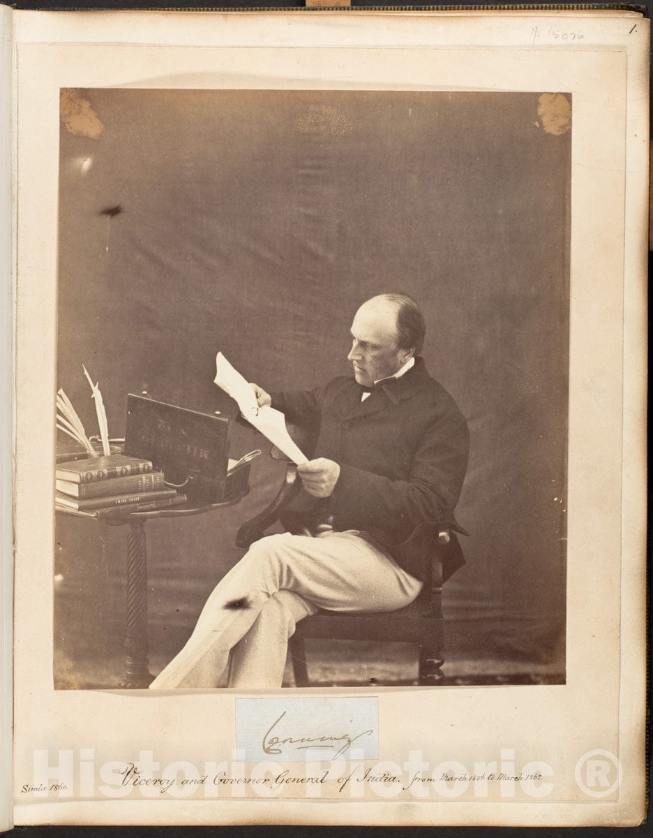 Photo Print : Lord Canning, Viceroy and Governor General of India, from March 1856 to March 1862 : Vintage Wall Art