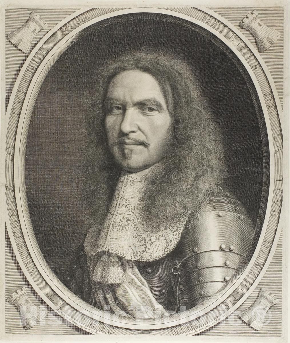 Art Print : Le Marechal de Turenne, Robert Nanteuil, 1665, Vintage Wall Decor :