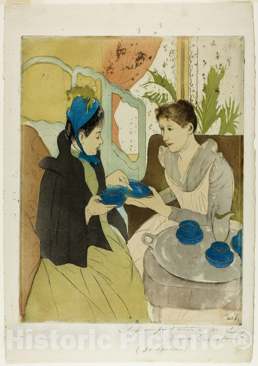 Art Print : Afternoon Tea Party, Mary Cassatt, c 1890, Vintage Wall Decor :