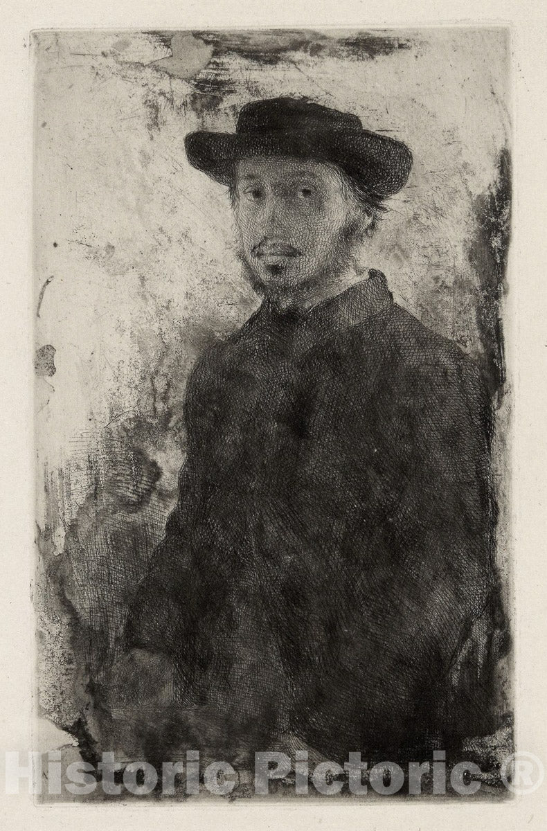 Art Print : Self-Portrait, Hilaire Germain Edgar Degas, c 1857, Vintage Wall Decor :