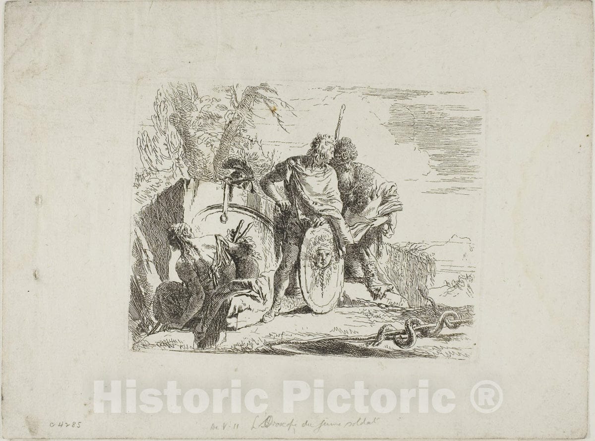 Art Print : The Astrologer and the Young Soldier, from Capricci, Giambattista Tiepolo, c 1740, Vintage Wall Decor :
