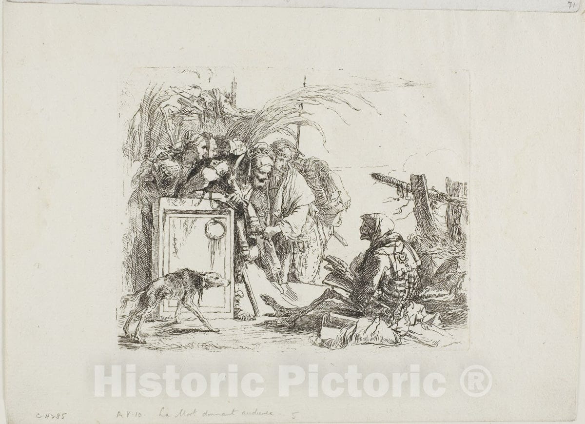 Art Print : Death Giving Audience, from Capricci, Giambattista Tiepolo, c 1740, Vintage Wall Decor :