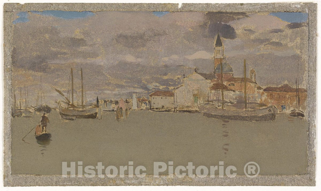 Art Print : Venetian Atmosphere, Style of James McNeill Whistler, c.1879, Vintage Wall Decor :