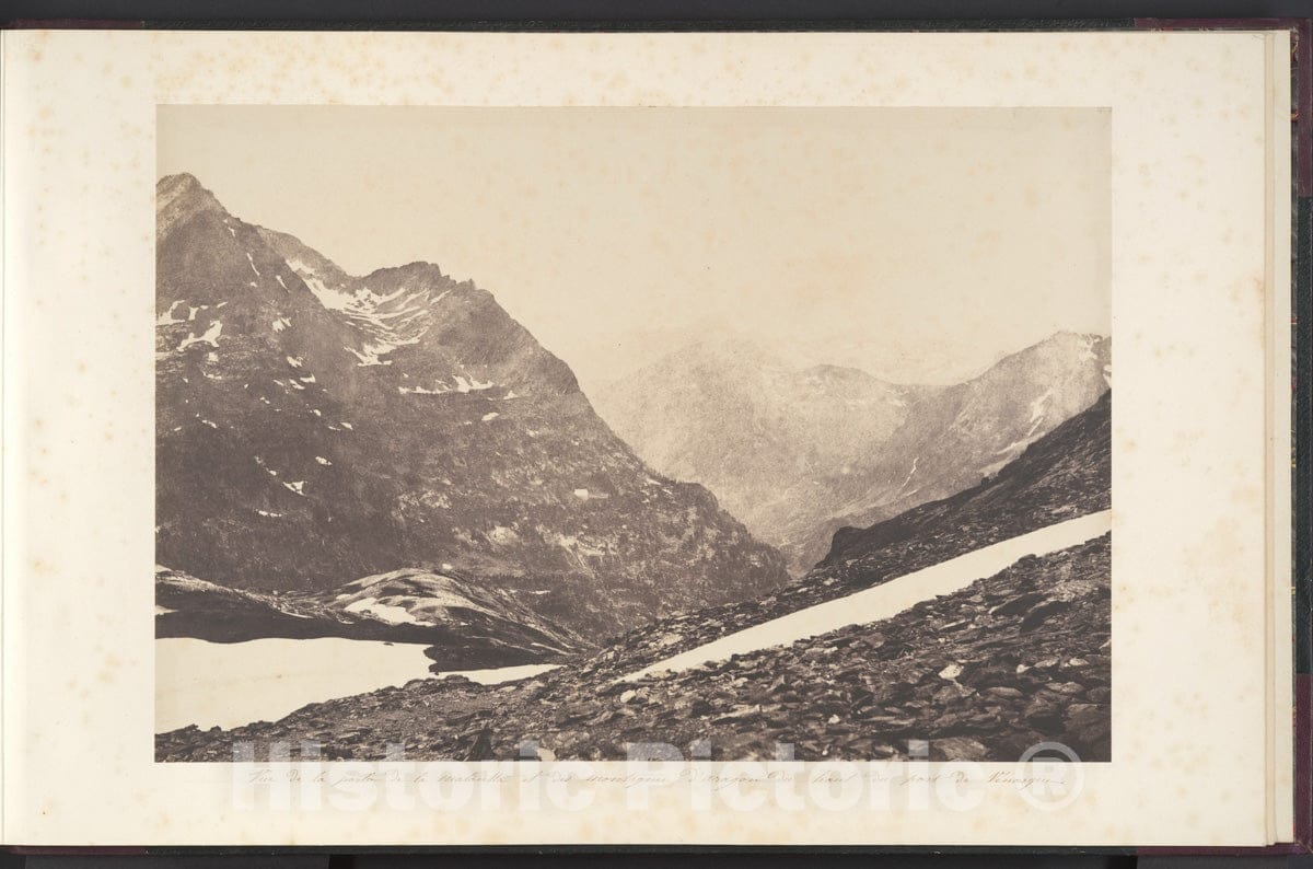 Photo Print : Joseph Vigier - Vue de la Partie de la Maladetta et des montagnes du Haut du Port de Vénasque : Vintage Wall Art