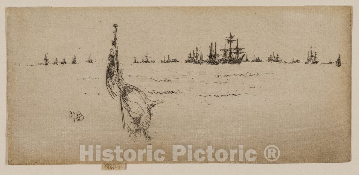 Art Print : Dipping the Flag, James McNeill Whistler, 1887, Vintage Wall Decor :