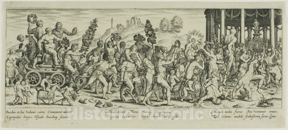 Art Print : The Triumph of Bacchus, Johann Theodor de Bry, c.1602, Vintage Wall Decor :