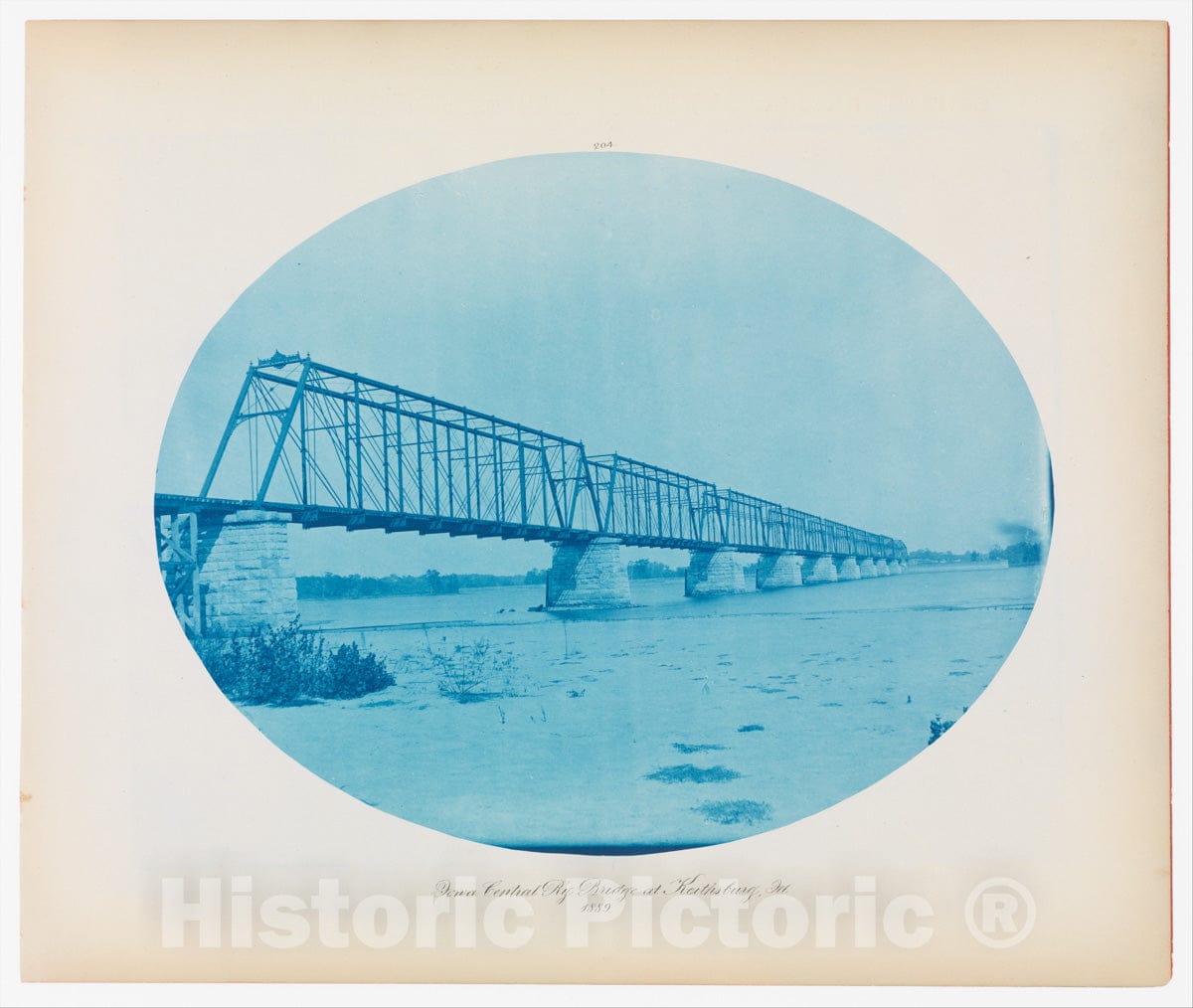 Photo Print : Henry P. Bosse - No. 204. Iowa Central Railway Bridge at Keithsburg, Illinois : Vintage Wall Art