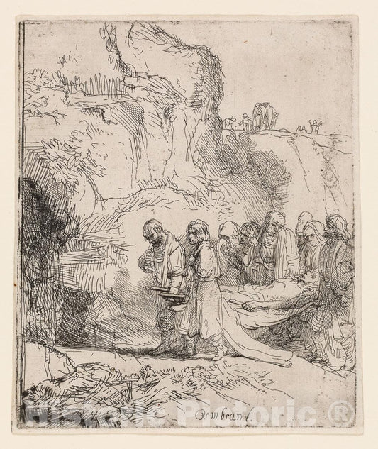 Art Print : Christ Carried to the Tomb, Rembrandt Harmenszoon Van Rijn, c 1640, Vintage Wall Decor :
