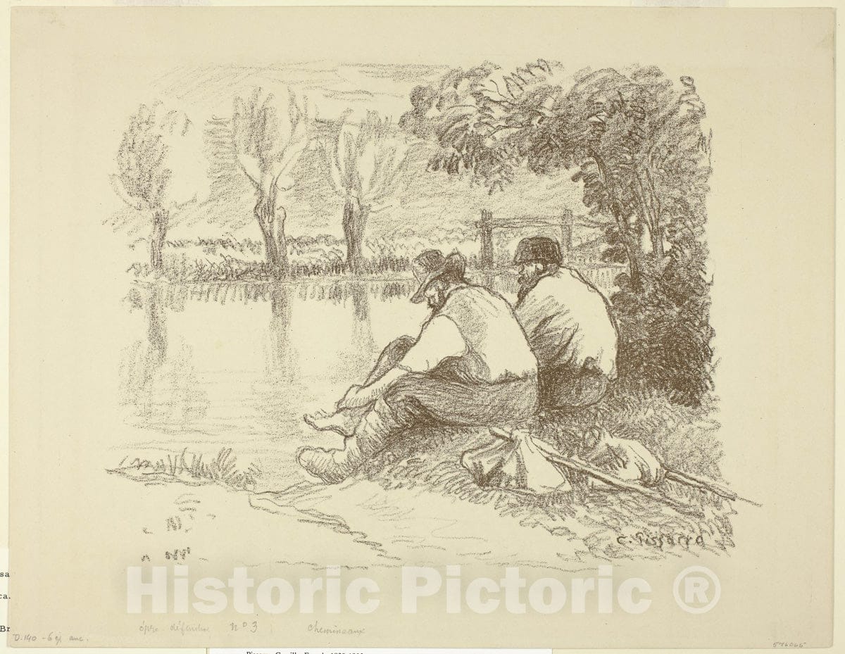 Art Print : Tramps, Camille Pissarro, c.1894, Vintage Wall Decor :