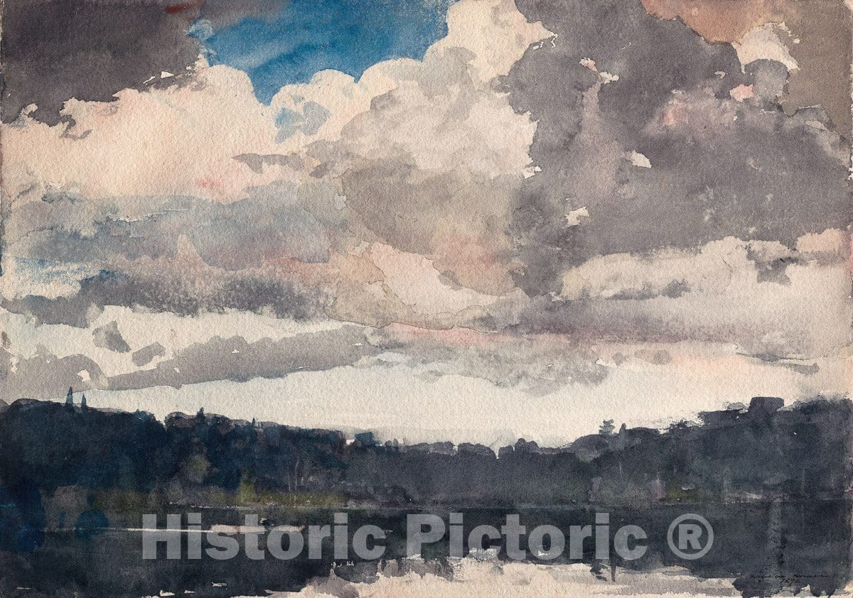Art Print : The Lone Boat, North Woods Club, Adirondacks, Winslow Homer, 1892, Vintage Wall Decor :