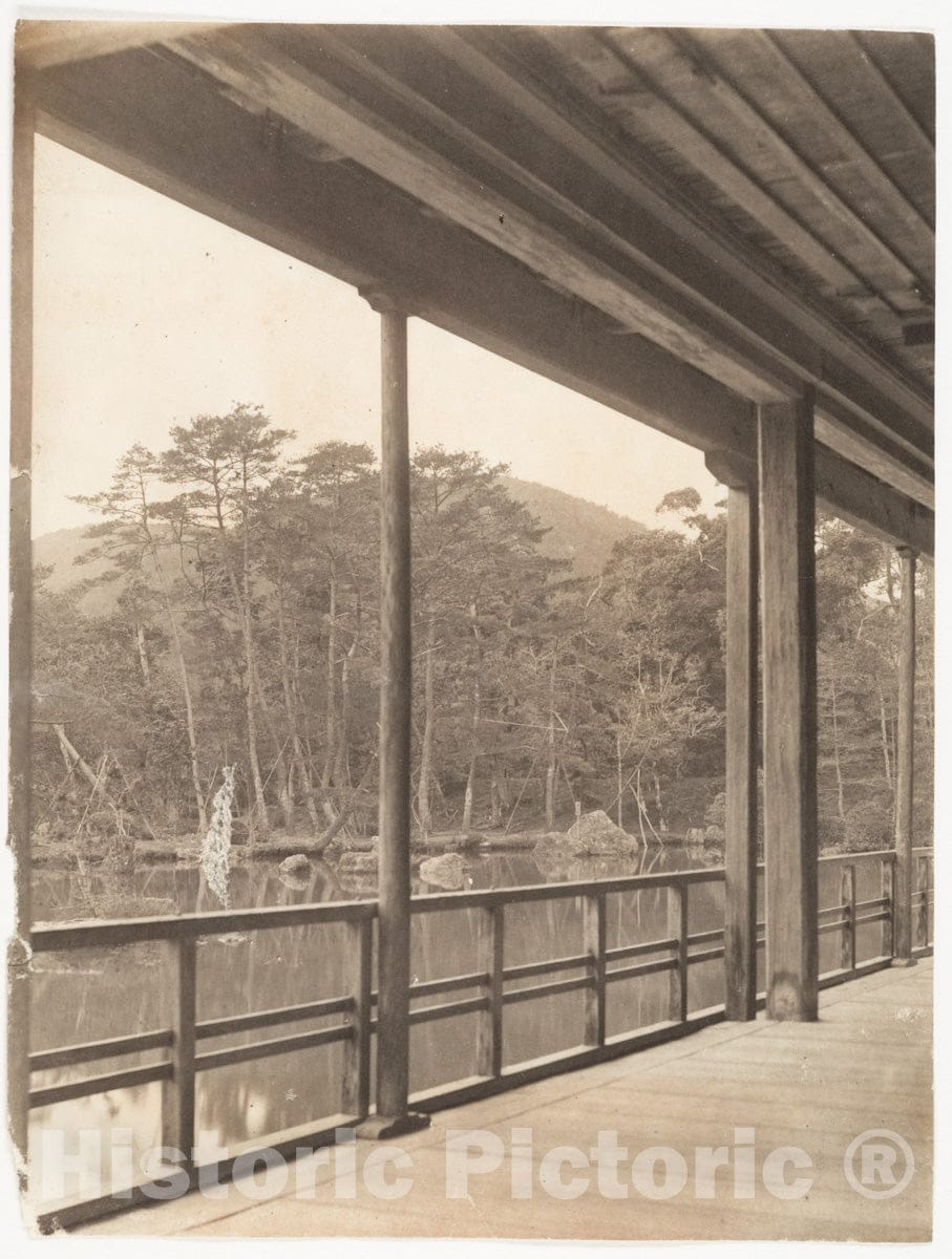 Photo Print : Adolf de Meyer - View from a Port of a Pond and Hillside, Japan : Vintage Wall Art