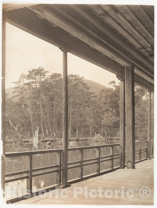 Photo Print : Adolf de Meyer - View from a Port of a Pond and Hillside, Japan : Vintage Wall Art