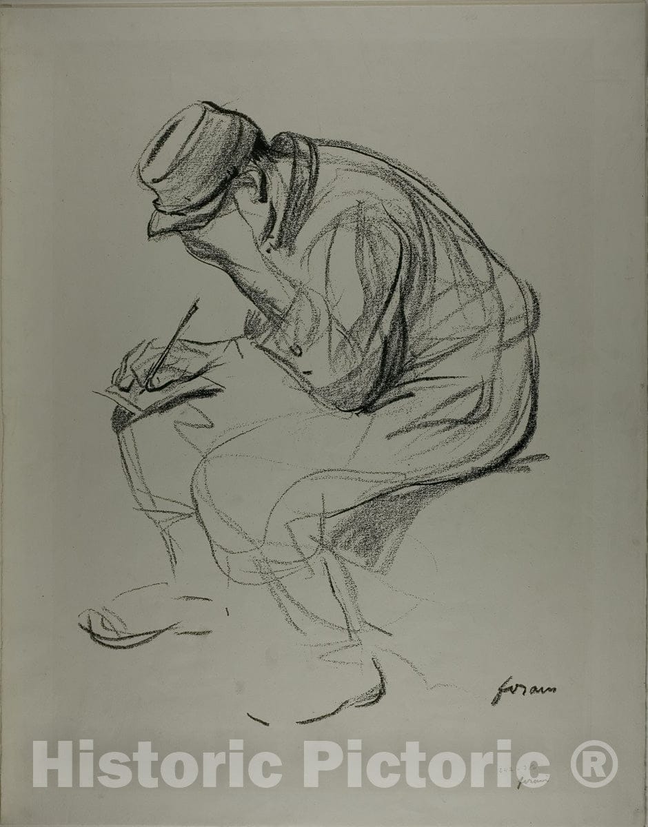 Art Print : The Clothing of the Prisoner of war, Jean Louis Forain, c.1915, Vintage Wall Decor :