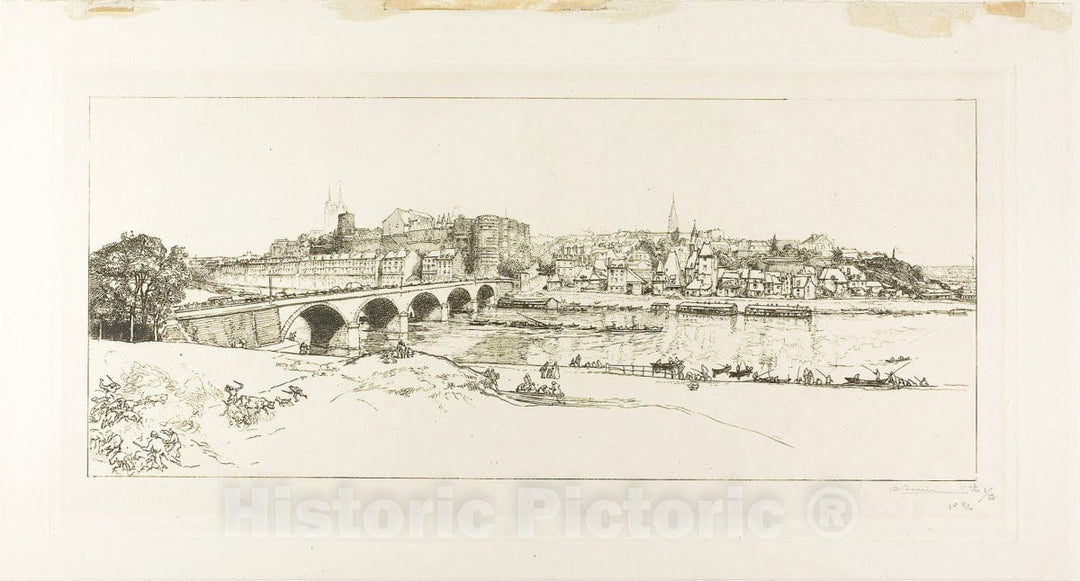 Art Print : Angers: Panoramic View, Louis Auguste LepÃ¨re, 1912, Vintage Wall Decor :